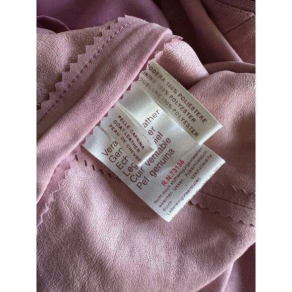 Marina Rinaldi Pink Suede Leather Jacket Shirt - Picture 13 of 14